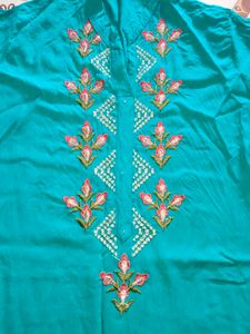 sea Green Embroidered palazzo set