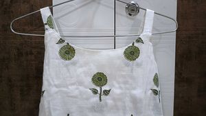 White short Kurti with Floral Print
