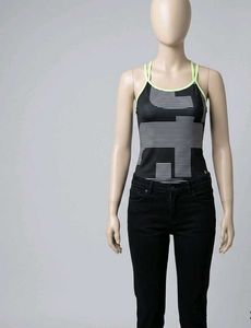 Graphic Tank Top with Neon Straps