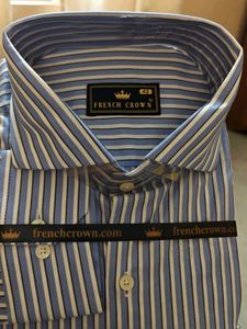 New Box Piece French Crown Striped Men's Shirt