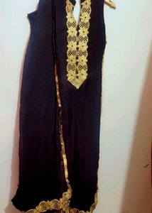 Black & Golden Party Wear Kurta & Dupatta 32 Bust