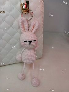 Strechy Bunny crochet keychain