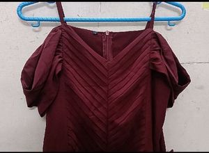 Elegant Maroon Jumpsuit with Belt