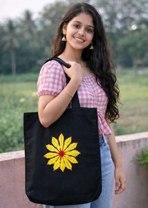 Stylish Handmade Embroidered Canvas Tote Bag