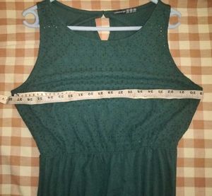 Dark Green Broderie Anglaise Dress