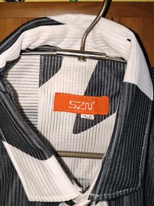 szn mixed fabric shirt