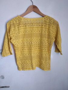 Beautiful Yellow Lace Top with Tube Tee