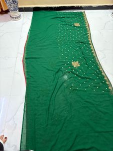 bridal  Green heavy handwork Saree
