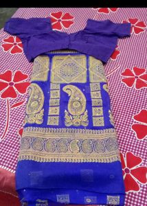 New Saree With Fully Stitched Blouse 💜