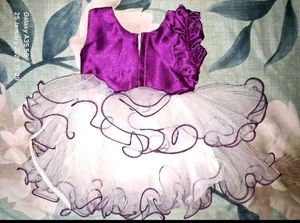 Adorable Purple &amp; White Baby Dress