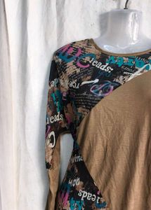Unique Graphic Print Tunic Top