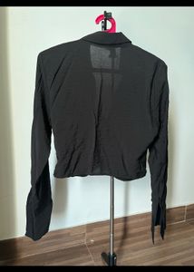 H&amp;M, Crop Button Down Shirt