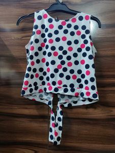 Cute Polka Dot Sleeveless Top