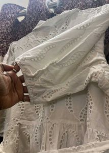 Chic White Eyelet Midi Dress
