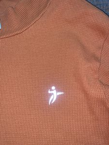Orange Ribbed Long Sleeve Top