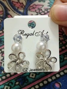 Sparkling Flower Pearl Earrings