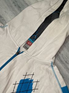 Men's White Zip-Up Hoodie