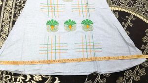 Frock silver 1 piece latest embroidery work design