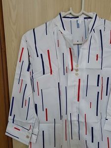 Chic Striped Button-Up Blouse Never worn
