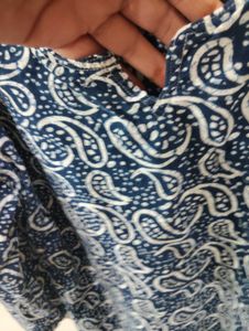 Blue Paisley Print Kurta Top