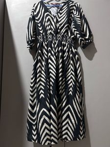Stylish Black & White Zebra Print Dress