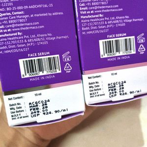 The Derma Co 10% Niacinamide Face Serum - 2 x 10 m