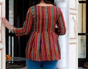 Vibrant Striped Peplum Kurta