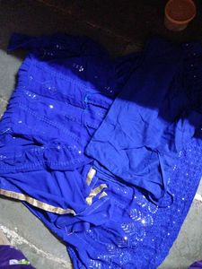 Royal Blue Anarkali Kurta Set
