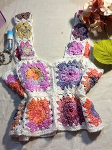 Boho Crochet Granny Square Top