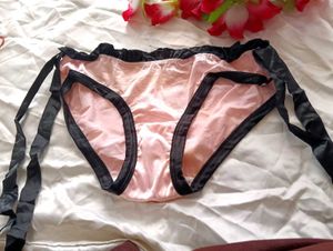 🎀BUY '1' GET '1' FREE Pink & Black Tie Side Brief