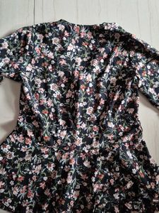 Floral Print Flared Sleeve Dress