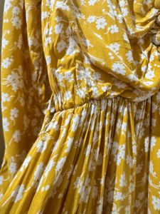 Yellow Floral Print Maxi Dress
