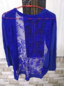Blue Net Jacket Cardigan
