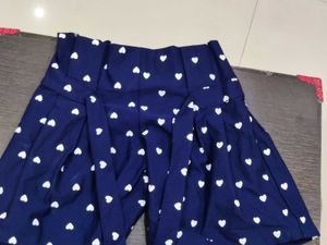 Cute Heart Print Wide Leg Pants