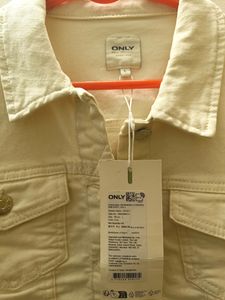 Only Denim Jacket Cropped Off White