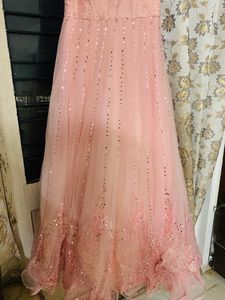 Stunning Embellished Peach Ethnic Gown
