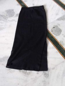 Classic Black Pencil Skirt with Slit