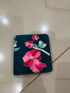 Embroidered Teal Wallet, Vastu appropriate
