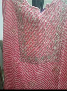Elegant Pink Striped Kurta