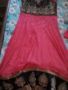 Beautiful Pink and Black Ethnic Gown