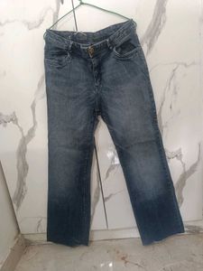 IMPORTED BLUE DENIM FLARED JEANS