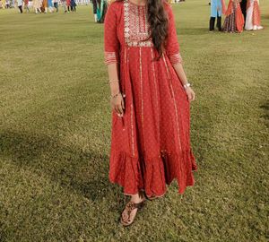 Elegant Red Ethnic Dress