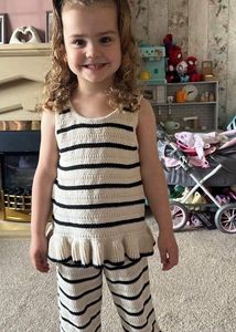 Cream &amp; Black Striped Peplum Tank Top