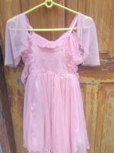 Pink Ruffled Party Gown