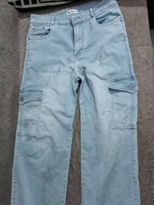 Light Wash Cargo Jeans