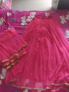 Sparkling Pink &amp; Gold Lehenga Choli Set