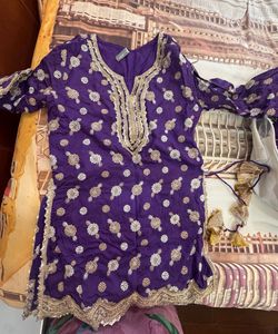 Stunning Purple Embroidered Lehenga Choli