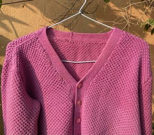Handknit purple cardigan