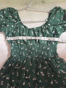 Green Floral Mini Dress