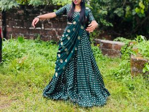 Green Lehenga Choli Set lehanga skirt